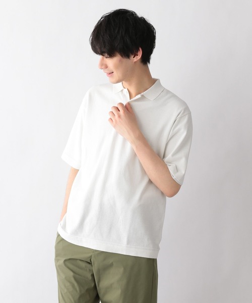 GLOBAL WORK(グローバルワーク)の「爽快リネンニットポロ/269534(その他トップス・メンズ・ネイビー/ホワイト・LARGE/MEDIUM)」の1枚目の写真