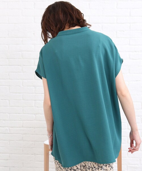 SHOO・LA・RUE(シューラルー)の「◆バンドカラー前開きシャツ(シャツ/ブラウス・レディース・ダークグリーン/ネイビー/オフホワイト/オリーブ/ダークオレンジ/パープル系4・00)」の12枚目の写真