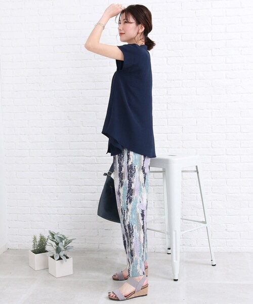 SHOO・LA・RUE(シューラルー)の「◆バンドカラー前開きシャツ(シャツ/ブラウス・レディース・ダークグリーン/ネイビー/オフホワイト/オリーブ/ダークオレンジ/パープル系4・00)」の21枚目の写真