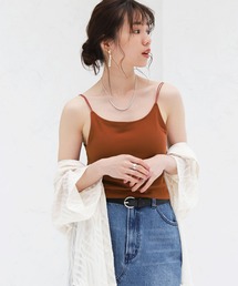 カップ付き/バックオープンキャミソール