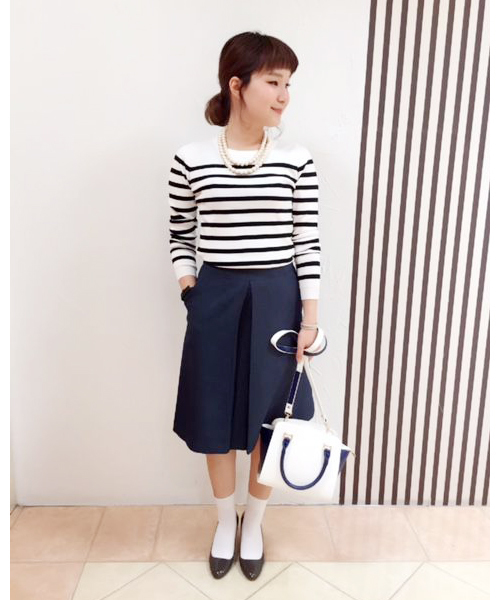 RIVE DROITE（リヴドロワ）の「コットン総針KN（ニット/セーター・レディース・アイボリー/グレー/ネイビー/オフホワイト・FREE）」の2枚目の写真