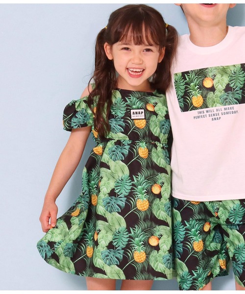 セール パイナップル柄肩開きワンピース ワンピース Anap Kids アナップキッズ のファッション通販 Zozotown