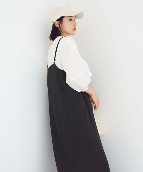 Doux archives（ドゥアルシーヴ）の「2点セット［ｗｅｂ限定］キャミワンピース×ボリュームスリーブＰＯセット（ワンピース・レディース・カーキ/ブラック/ベージュ・FREE）」の13枚目の写真