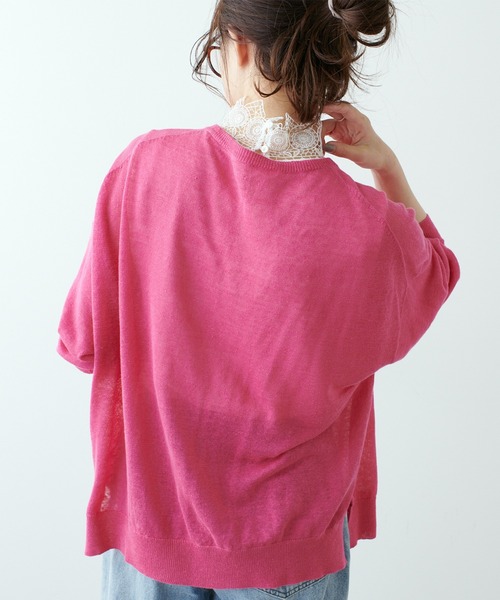 PUAL CE CIN（ピュアルセシン）の「フランダースリネンカーディガン（カーディガン/ボレロ・レディース・ブラック/ナチュラル/グリーン/ブルー/ピンク・FREE）」の19枚目の写真