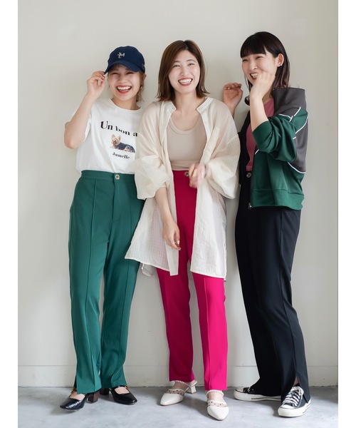 JUMELLE（ジュメロ）の「ストレッチカラーパンツ（スラックス・レディース・ブラック/グリーン/ピンク・SMALL/MEDIUM）」の8枚目の写真