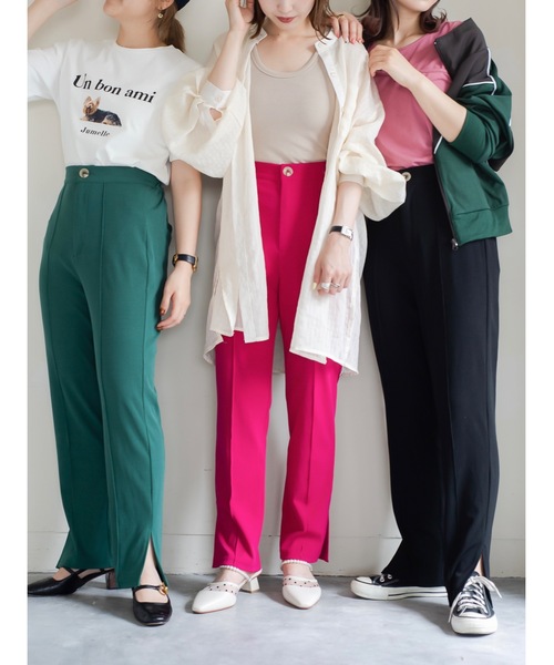 JUMELLE（ジュメロ）の「ストレッチカラーパンツ（スラックス・レディース・ブラック/グリーン/ピンク・SMALL/MEDIUM）」の10枚目の写真