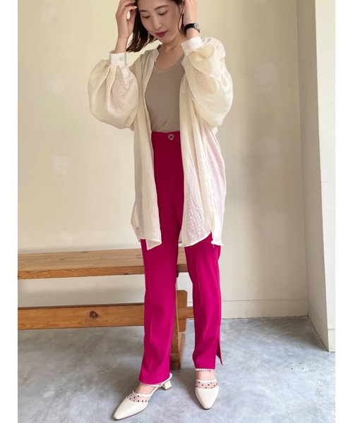 JUMELLE（ジュメロ）の「ストレッチカラーパンツ（スラックス・レディース・ブラック/グリーン/ピンク・SMALL/MEDIUM）」の20枚目の写真