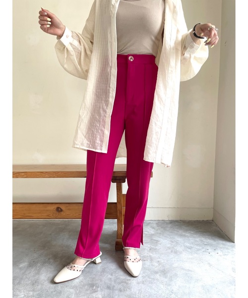 JUMELLE（ジュメロ）の「ストレッチカラーパンツ（スラックス・レディース・ブラック/グリーン/ピンク・SMALL/MEDIUM）」の21枚目の写真