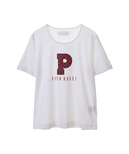 PINK HOUSE(ピンクハウス)の「Pロゴアップリケ付きカットソー(Tシャツ/カットソー・レディース・ネイビー/レッド/オフホワイト/ブラック・MEDIUM/LARGE)」の2枚目の写真