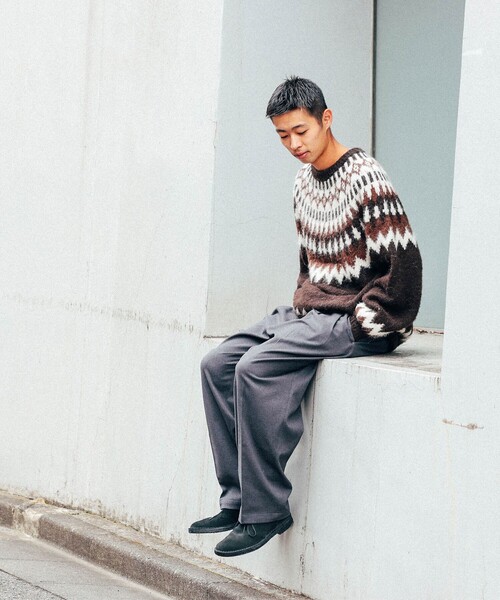 BEAMS(ビームス)の「BEAMS / シャギー ノルディック ニット(ニット/セーター・メンズ・ブラック/ブラウン/サックスブルー・M/L/S/XL)」の18枚目の写真