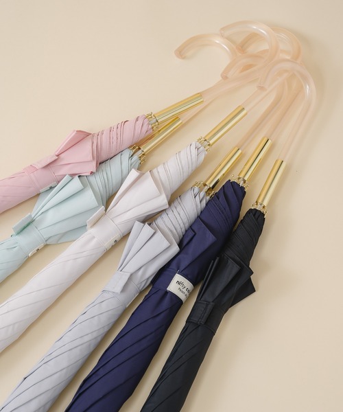 nifty colors(ニフティーカラーズ)の「【KATHARINE ROSS】nifty colors 超撥水 新感覚の撥水力ピーチドロップ長雨傘 60cm(長傘・レディース・ブラック/ネイビー/グレー/ピンク/グリーン/アイボリー・MEDIUM)」の14枚目の写真