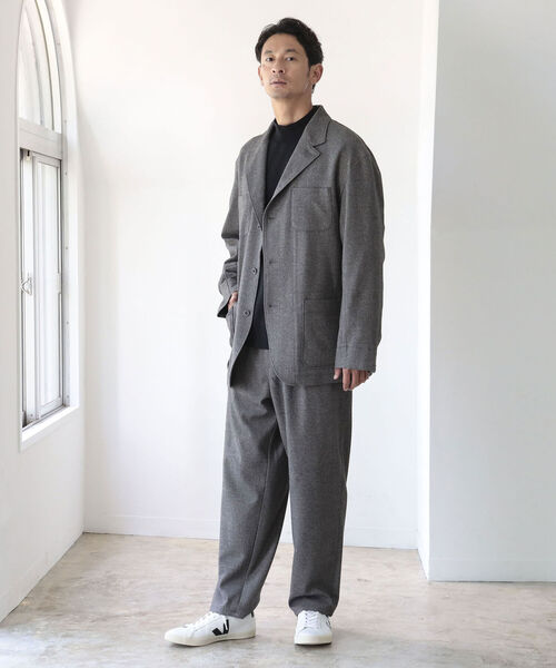 B:MING by BEAMS(ビーミングバイビームス)の「UNIVERSAL OVERALL × B:MING by BEAMS / 別注 CITY DWELLERS ウールライク ジャケット (セットアップ対応)(セットアップ・メンズ・グレー/インディゴブルー・MEDIUM/LARGE)」の16枚目の写真
