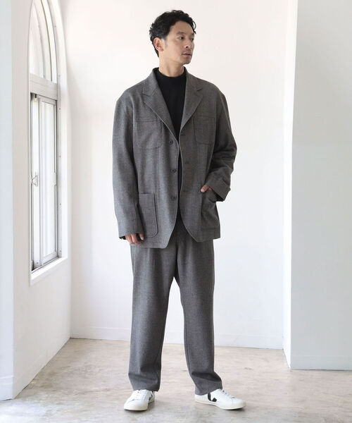 B:MING by BEAMS(ビーミングバイビームス)の「UNIVERSAL OVERALL × B:MING by BEAMS / 別注 CITY DWELLERS ウールライク ジャケット (セットアップ対応)(セットアップ・メンズ・グレー/インディゴブルー・MEDIUM/LARGE)」の17枚目の写真