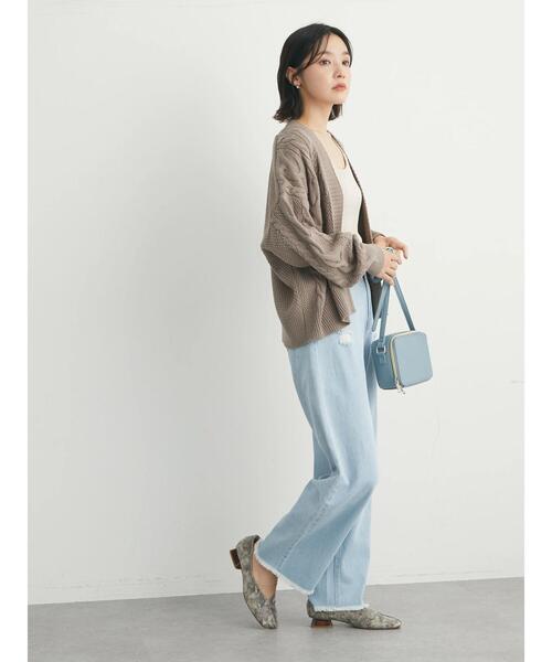 Green　Parks（グリーンパークス）の「・ELENCARE DUE ダメージセミワイドデニム（デニムパンツ・レディース・サックスブルー/ブルー・M/L）」の6枚目の写真