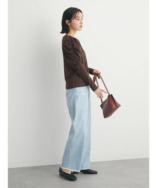 Green　Parks（グリーンパークス）の「・ELENCARE DUE ダメージセミワイドデニム（デニムパンツ・レディース・サックスブルー/ブルー・M/L）」の9枚目の写真