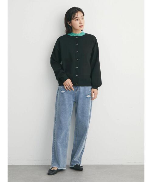 Green　Parks（グリーンパークス）の「・ELENCARE DUE ダメージセミワイドデニム（デニムパンツ・レディース・サックスブルー/ブルー・M/L）」の19枚目の写真