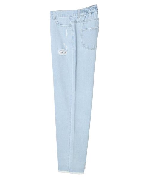 Green　Parks（グリーンパークス）の「・ELENCARE DUE ダメージセミワイドデニム（デニムパンツ・レディース・サックスブルー/ブルー・M/L）」の15枚目の写真