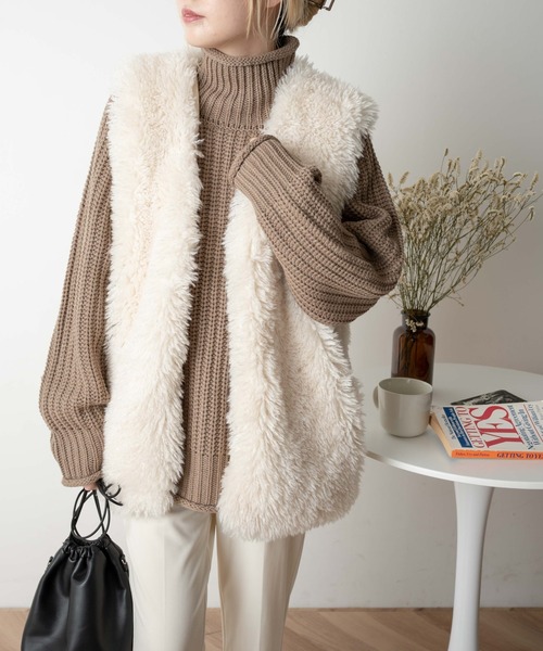 WEGO（ウィゴー）の「WEGO/チャンキータートルBIGセーター（ニット/セーター・レディース・イエロー/ブラック/オレンジ/ライトブラウン/ホワイト・FREE）」の7枚目の写真