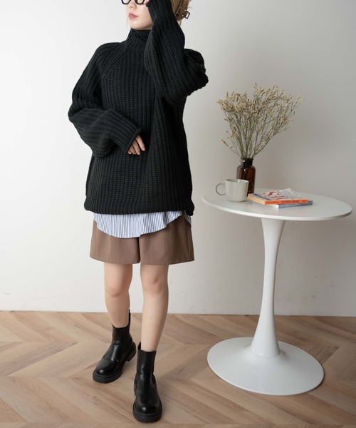 WEGO（ウィゴー）の「WEGO/チャンキータートルBIGセーター（ニット/セーター・レディース・イエロー/ブラック/オレンジ/ライトブラウン/ホワイト・FREE）」の21枚目の写真