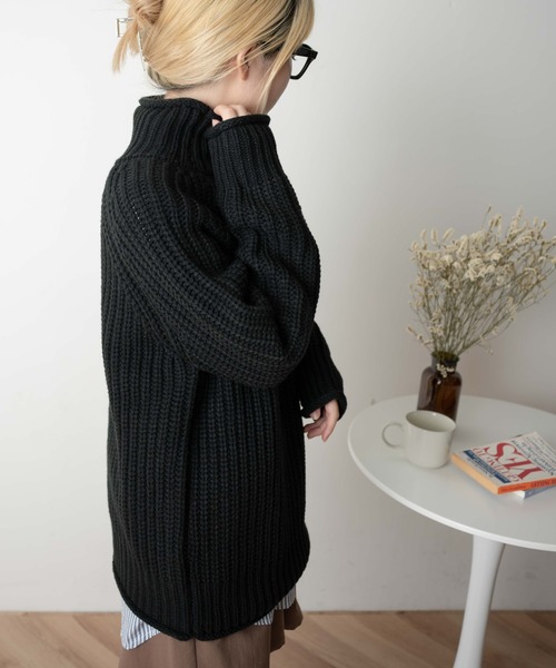 WEGO（ウィゴー）の「WEGO/チャンキータートルBIGセーター（ニット/セーター・レディース・イエロー/ブラック/オレンジ/ライトブラウン/ホワイト・FREE）」の11枚目の写真