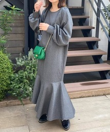 un dix cors | 1枚で主役級　ギャザースリーブカットワンピース(ワンピース)