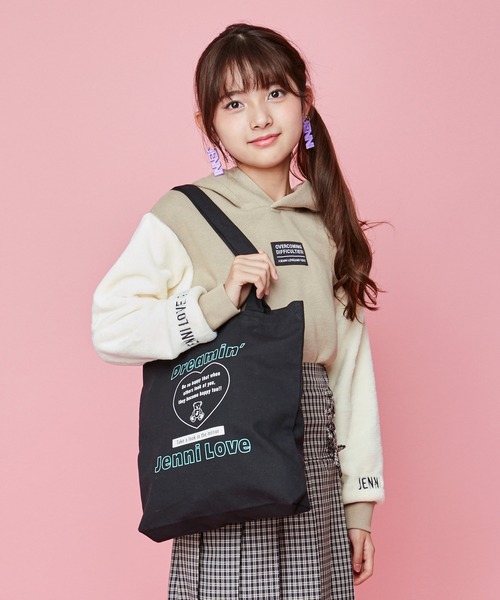JENNI love（ジェニィラブ）の「デイリートートバッグ（トートバッグ・キッズ・ブラック/ラベンダー/イエロー/ミント・F）」の5枚目の写真