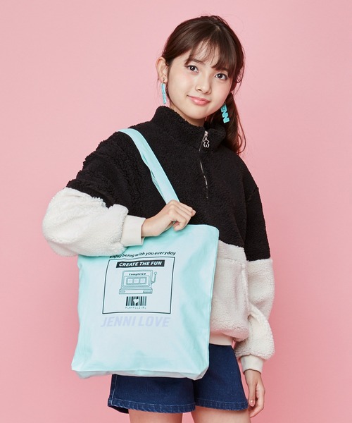 JENNI love（ジェニィラブ）の「デイリートートバッグ（トートバッグ・キッズ・ブラック/ラベンダー/イエロー/ミント・F）」の9枚目の写真