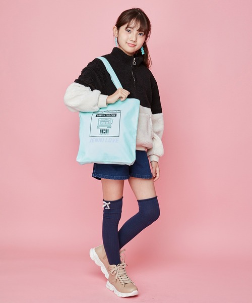 JENNI love（ジェニィラブ）の「デイリートートバッグ（トートバッグ・キッズ・ブラック/ラベンダー/イエロー/ミント・F）」の10枚目の写真