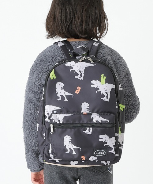 HAKKA KIDS（ハッカキッズ）の「オリジナルダイナソープリントリュック（バックパック/リュック・キッズ・ブラック/グレー/ネイビー・M）」の4枚目の写真