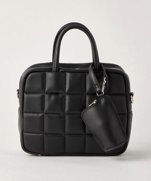 green label relaxing(グリーンレーベルリラクシング)の「PADDED BOX 2WAY バッグ(ショルダーバッグ・レディース・ホワイト/ブラック・FREE)」の4枚目の写真