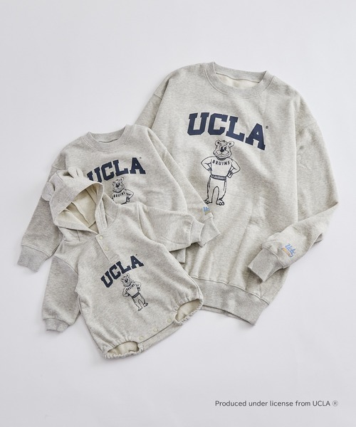 UCLA（ユーシーエルエー）の「【KIDS】【UCLA/ユーシーエルエー】TYPY別注BABYプリントスウェットロンパース（ロンパース・キッズ・チャコールグレー/アイボリー・80）」の5枚目の写真