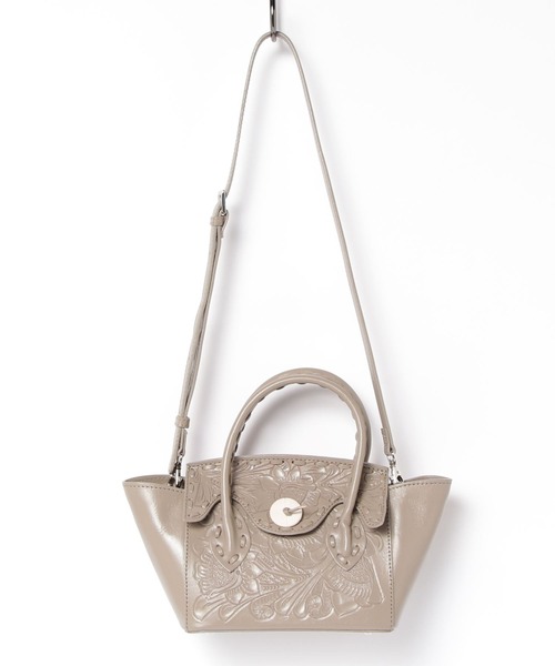 CARVING TRIBES(カービングトライブス)の「mini celia(ショルダーバッグ・レディース・グレイッシュベージュ/ホワイト系その他/ライトグリーン・FREE)」の3枚目の写真