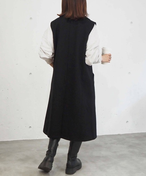 tiptop（ティップトップ）の「フェイクウールチェスターロングベスト（その他アウター・レディース・アイボリー/ブラック/ベージュ・FREE）」の11枚目の写真