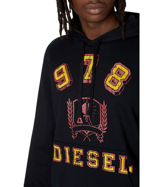 DIESEL* ディーゼル ロゴ スウェットパーカー ブークレ DIESEL ディーゼル パーカー プルオーバー フーディー