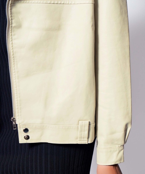 babyShoop（ベイビーシュープ）の「フェイクレザーライダースジャケット（ライダースジャケット・レディース・ブラック/ホワイト・FREE）」の14枚目の写真