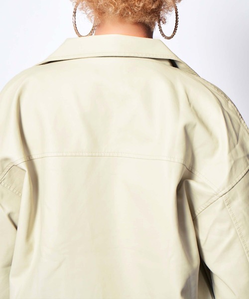 babyShoop（ベイビーシュープ）の「フェイクレザーライダースジャケット（ライダースジャケット・レディース・ブラック/ホワイト・FREE）」の16枚目の写真