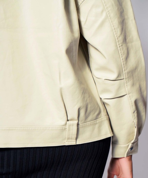 babyShoop（ベイビーシュープ）の「フェイクレザーライダースジャケット（ライダースジャケット・レディース・ブラック/ホワイト・FREE）」の8枚目の写真