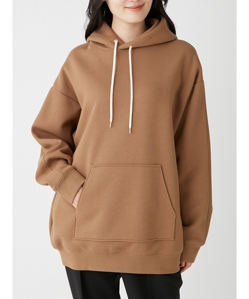 Mila Owen（ミラオーウェン）の「コクーンオーバーサイズフーディー【ウォッシャブル】（パーカー・レディース・キャメル/アイボリー/グレー・FREE）」の3枚目の写真