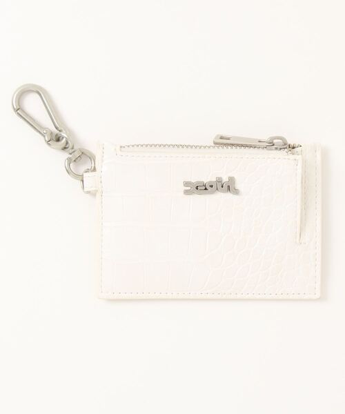 X-girl（エックスガール）の「【X-girl /エックスガール】 FAUX CROC CARD CASE（カードケース・レディース・ブラック/ホワイト/ライトグリーン・FREE）」の2枚目の写真