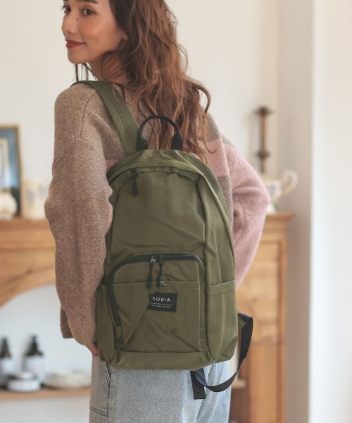 DONOBAN（ドノバン）の「はっ水ナイロンリュック（バックパック/リュック・レディース・ブラック/カーキ/グレー系その他/ラベンダー・F）」の16枚目の写真