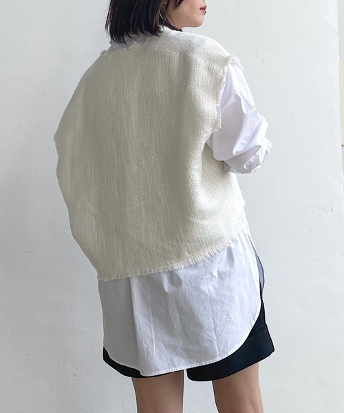 PAGEBOY（ページボーイ）の「ツイードベストSET（その他トップス・レディース・ブラック/オフホワイト・FREE）」の5枚目の写真