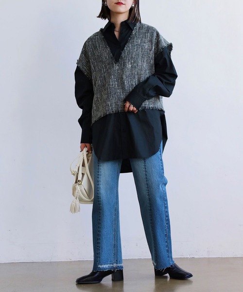 PAGEBOY（ページボーイ）の「ツイードベストSET（その他トップス・レディース・ブラック/オフホワイト・FREE）」の11枚目の写真