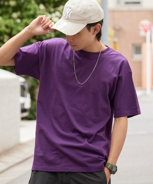 Tシャツ/カットソー（パープル/紫色系・クルーネック(丸首