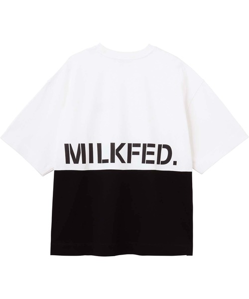 MILKFED.（ミルクフェド）の「STENCIL LOGO PANELED S/S TOP（Tシャツ/カットソー・レディース・ライトブルー/グリーン/ブラック/ライトピンク・ONE SIZE）」の9枚目の写真