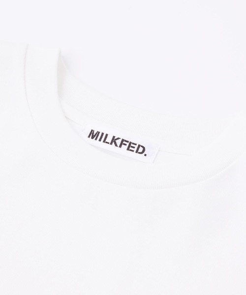 MILKFED.（ミルクフェド）の「STENCIL LOGO PANELED S/S TOP（Tシャツ/カットソー・レディース・ライトブルー/グリーン/ブラック/ライトピンク・ONE SIZE）」の10枚目の写真