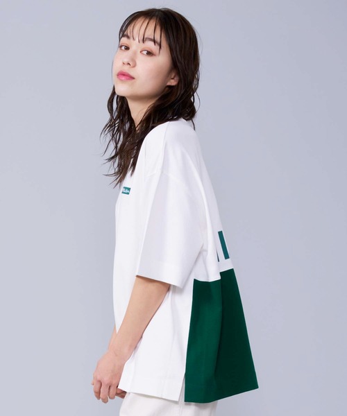 MILKFED.（ミルクフェド）の「STENCIL LOGO PANELED S/S TOP（Tシャツ/カットソー・レディース・ライトブルー/グリーン/ブラック/ライトピンク・ONE SIZE）」の16枚目の写真