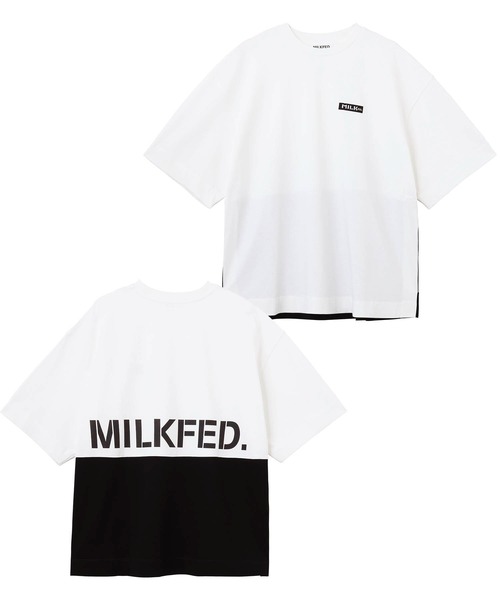 MILKFED.（ミルクフェド）の「STENCIL LOGO PANELED S/S TOP（Tシャツ/カットソー・レディース・ライトブルー/グリーン/ブラック/ライトピンク・ONE SIZE）」の18枚目の写真