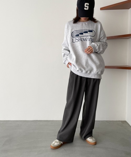 CANAL JEAN（キャナルジーン）の「El mar(エルマール) "USRowing"裏起毛トレーナー（スウェット・レディース・ライトグレー/チャコールグレー・ONE SIZE）」の8枚目の写真