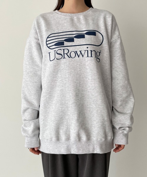 CANAL JEAN（キャナルジーン）の「El mar(エルマール) "USRowing"裏起毛トレーナー（スウェット・レディース・ライトグレー/チャコールグレー・ONE SIZE）」の9枚目の写真