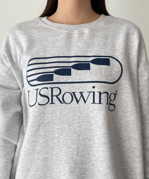 CANAL JEAN（キャナルジーン）の「El mar(エルマール) "USRowing"裏起毛トレーナー（スウェット・レディース・ライトグレー/チャコールグレー・ONE SIZE）」の12枚目の写真